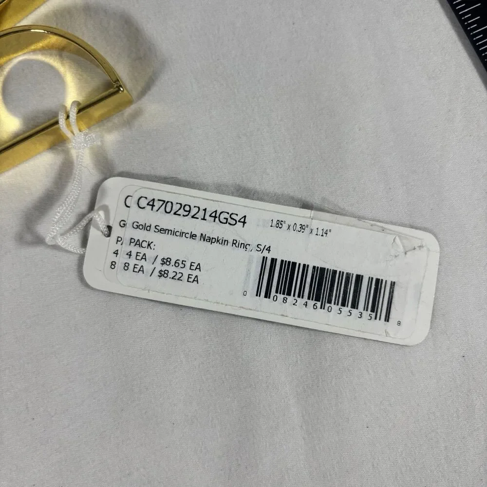 C&F Home Gold Semicircle Napkin Rings Set of 4
